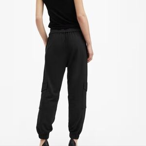 All Saint Fred Black Tapered Cargo Trousers